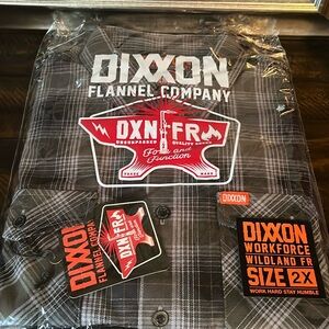 NWT DIXXON Green/Gray/Black Orange plaid Wildland Fire Resistant XXL